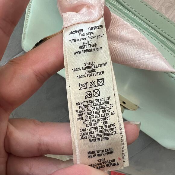 Ted Baker Mint Green Leather Mini Top Handle Bag - Picture 10 of 10